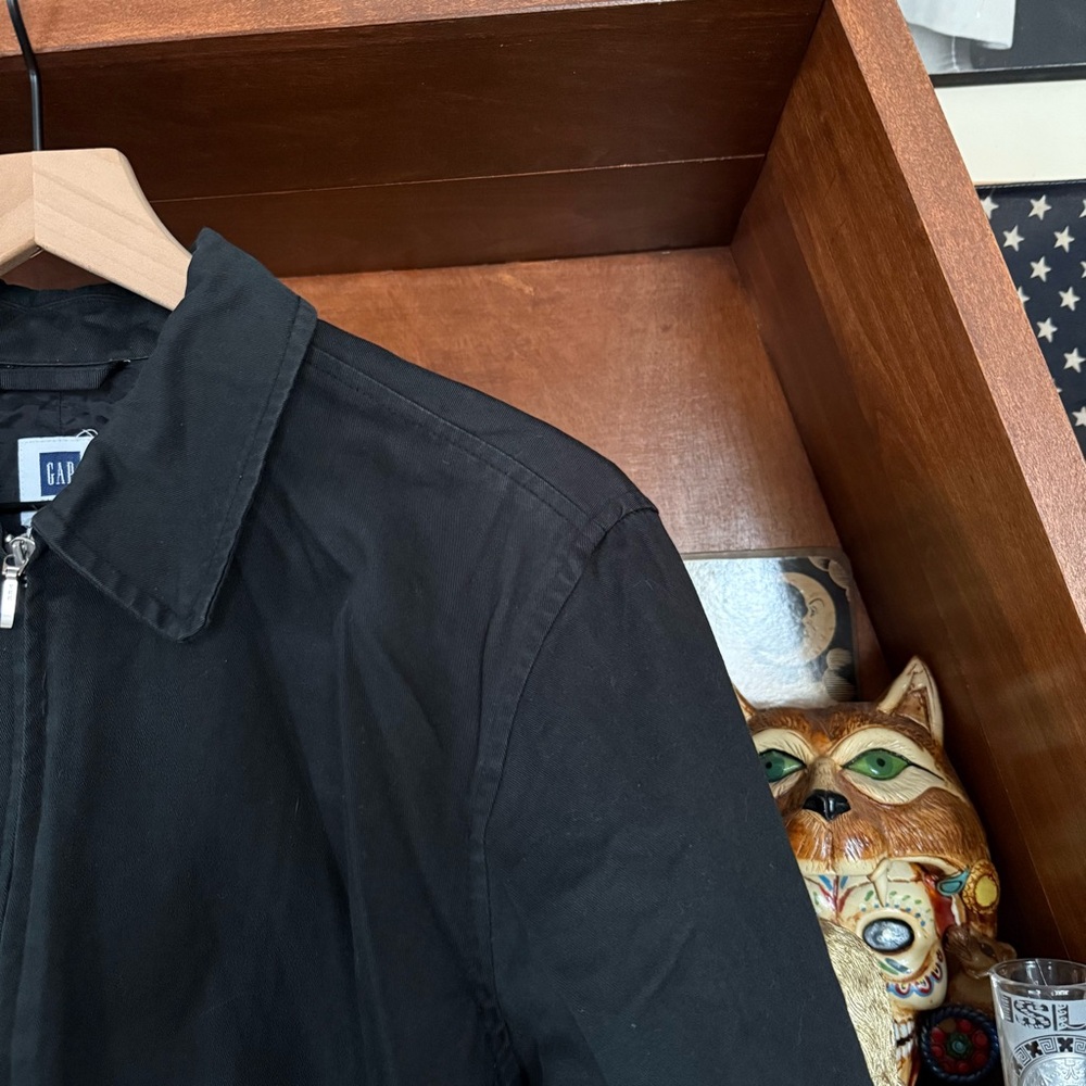 Vintage 90’s GAP Factory - Black Denim Cotton Jacket - Women’s Medium
